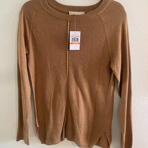NWT Michael Kors Women's Front Pleat Camel Pullover